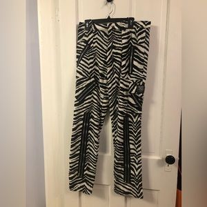 Classic Tiger of London Fuzzy Zebra Print Bondage Pants Size 36